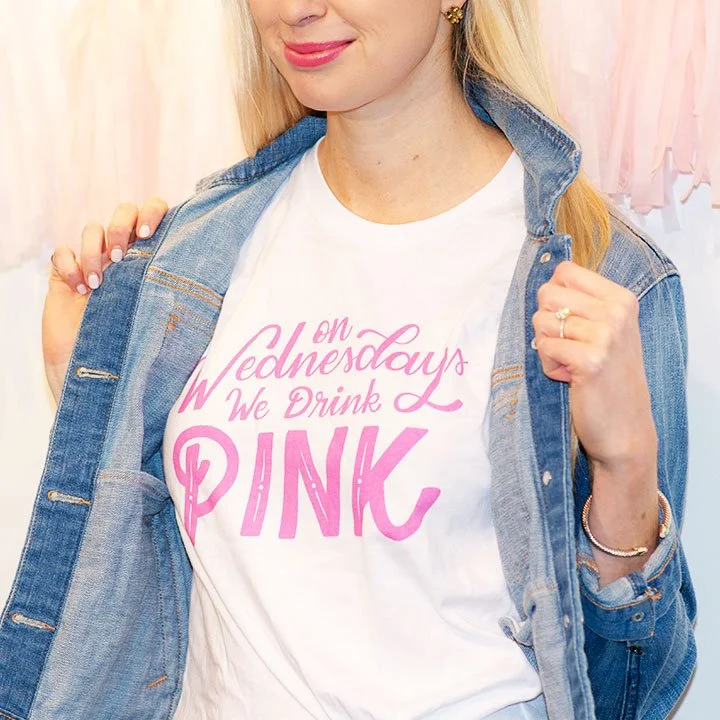 Seasonal Picks On Wednesdays We Drink Pink T-Shirt