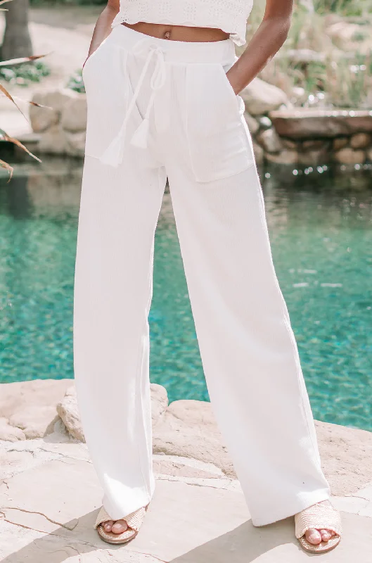 Flash Sale Or Flash Sales White Avery Wide-Leg Pants