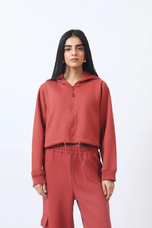 Evening Elegance CROPPED ZIP-UP HOODIE