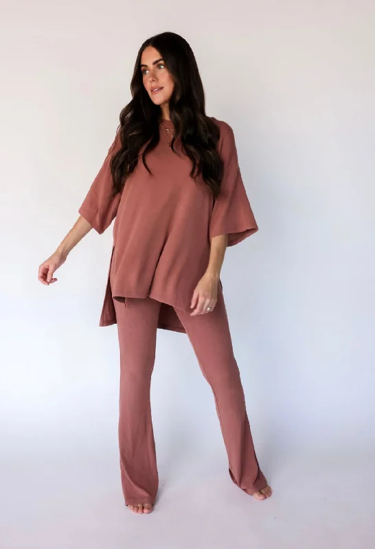 Relaxed Style All Weekend Long Pant Set Make Me Blush