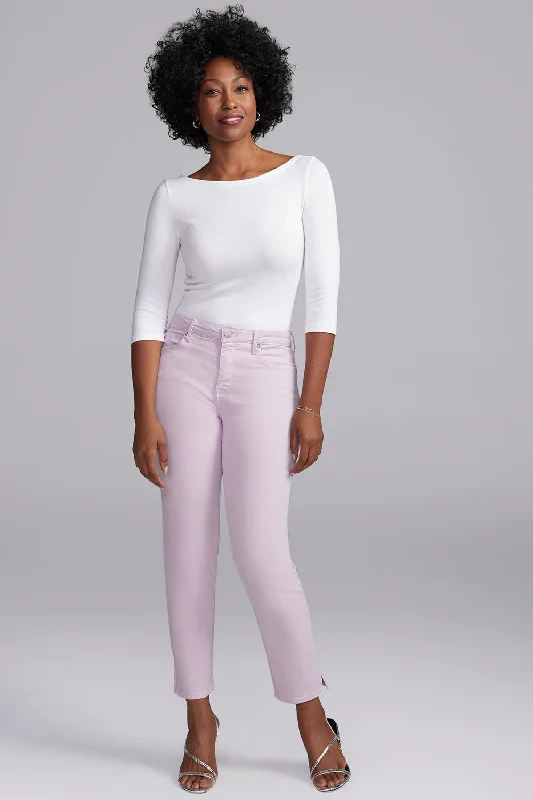 Trendy Clothing Sale Slim Straight Ankle Jeans In Short Inseam - Lilac Petal