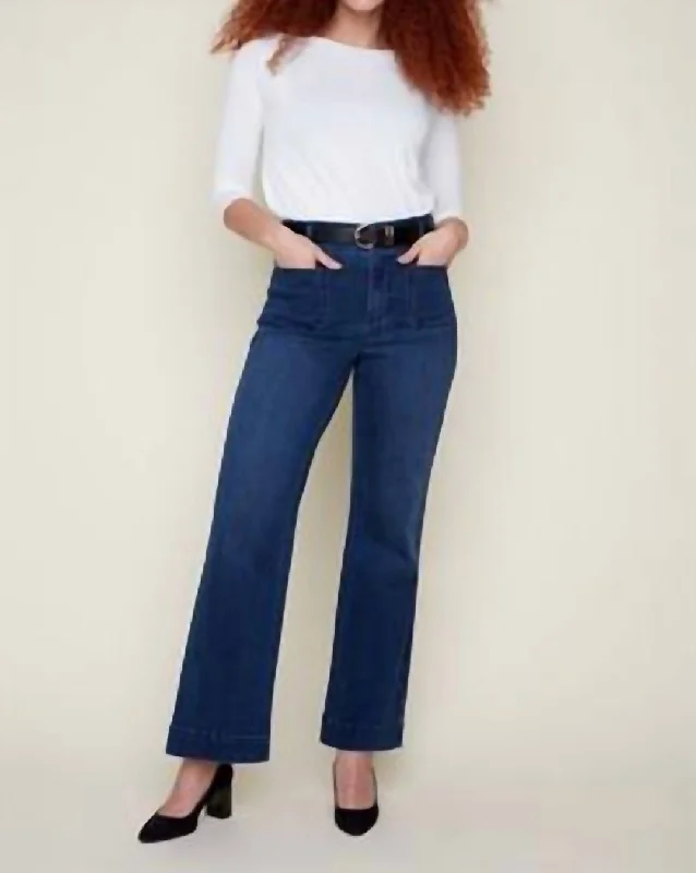 You'Ll Love Us Because Woven Wide Leg Pant In Indigo