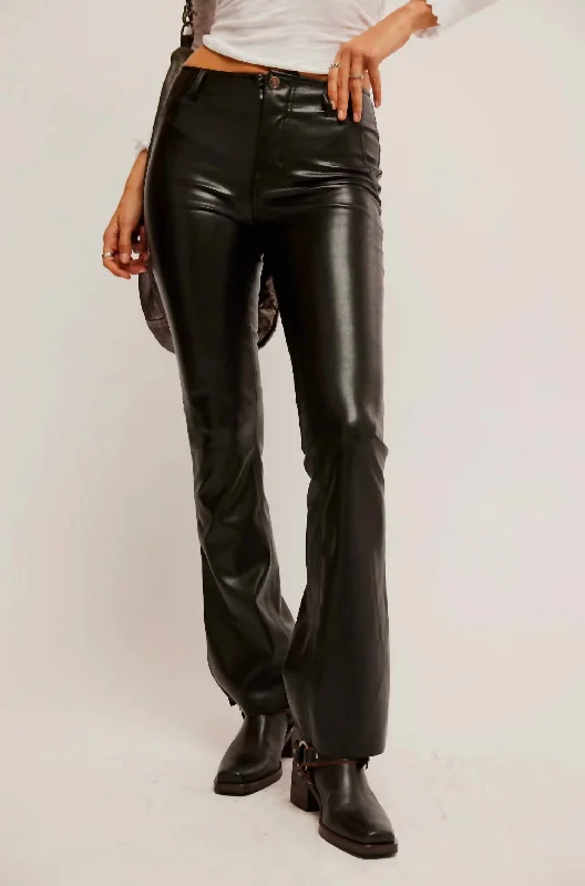 Embrace New Fashion Level Up Vegan Slit Boot Jegging In Black